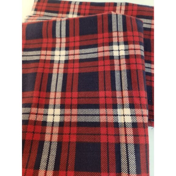 Red Navy White Plaid Flannel Fabric Lot Medium-Weight Sewing Material 1 Yard & 2 - Picture 7 of 8